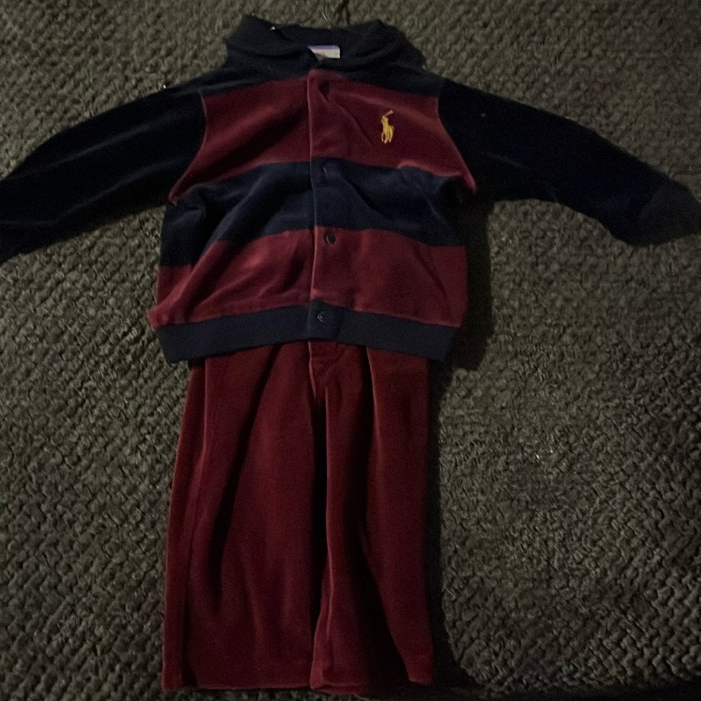 Polo jumpsuit navy and maroon 6m in size